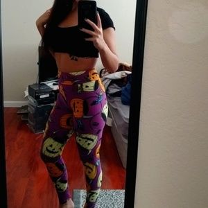 Lularoe Tween Halloween Purple Leggings